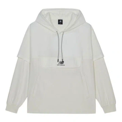 New Balance Men's  Casual Sports Breathable Hooded Long Sleeves White