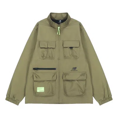 New Balance Men's  Casual Sports Stand Collar Woven Military Green Jacket
