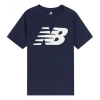New Balance Men's  Classic Logo Round Neck Short Sleeve Blue In Blue