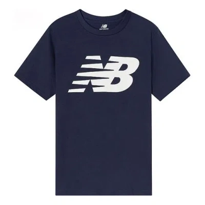 New Balance Men's  Classic Logo Round Neck Short Sleeve Blue