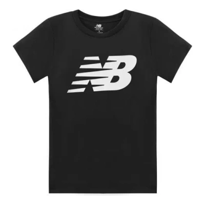 New Balance Men's  Contrasting Colors Logo Printing Sports Round Neck Short Sleeve Black