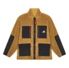 New Balance Men's  Contrasting Colors Pocket Reversible Stand Collar Lamb's Wool Jacket B In Brown