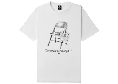 Pre-owned New Balance Men's  Conversations Amongst Us Heavyweight Tee Shirt In White