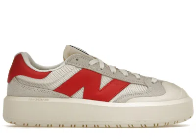 Pre-owned New Balance Men's  Ct302 Sneakers In Sea Salt/true Red