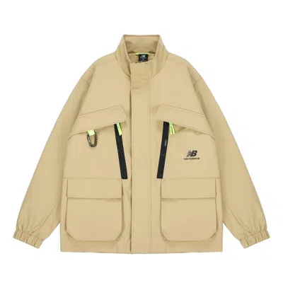 New Balance Men's  Fleece Lined Stay Warm Woven Sports Jacket Khaki In Neutral