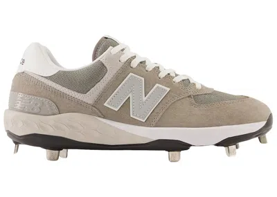 Pre-owned New Balance Men's  Fresh Foam 574 Cleat Sneakers In Shark Skin/cement/cool Grey