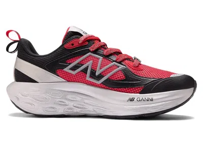 Pre-owned New Balance Men's  Fresh Foam Trainer Ganni Sneakers In Black/silver Metallic/red In Multi