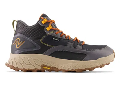 Pre-owned New Balance Men's  Fresh Foam X Hierro Mid Goretex Sneakers In Black/magnet/hot Marigold