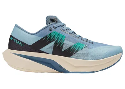 Pre-owned New Balance Men's  Fuelcell Rebel V4 Sneakers In Heron Blue/chrome Blue/black In Multi
