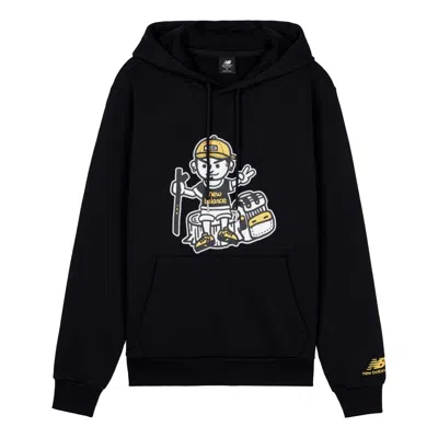 New Balance Men's  Hooded Printing Pullover Black