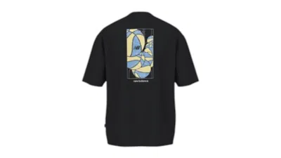 Pre-owned New Balance Men's  Hoops Mosaic Court Graphic Oversized T-shirt In Black/white In Multi