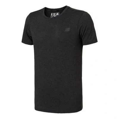New Balance Men's  Knit Tops Round Neck Breathable Sweat-wicking Short Sleeve Black