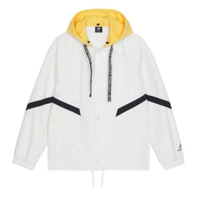 New Balance Men's  Logo Alphabet Printing Contrasting Colors Hooded Jacket White