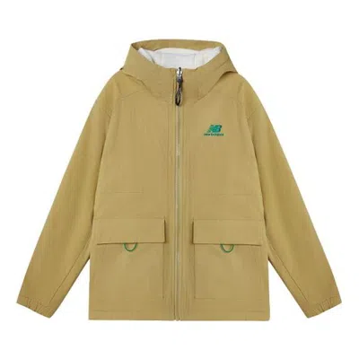 New Balance Men's  Logo Embroidered Reversible Hooded Jacket Brown