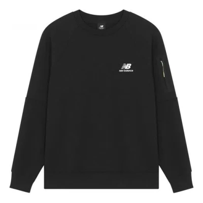 New Balance Men's  Logo Printing Round Neck Pullover Black