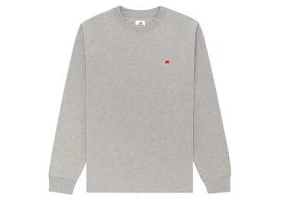 Pre-owned New Balance Men's  Made In Usa Core Long Sleeve T-shirt In Athletic Grey