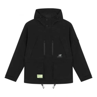 New Balance Men's  Multiple Pockets Woven Hooded Jacket Black