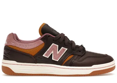 Pre-owned New Balance Men's  Numeric 480 Jeremy Fish 303 Boards Sneakers In Brown/pink
