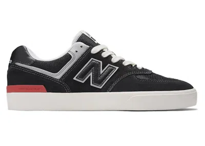 Pre-owned New Balance Men's  Numeric 574 Vulc Sneakers In Black/white