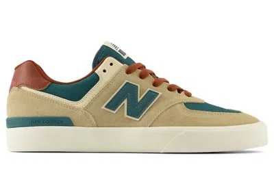 Pre-owned New Balance Men's  Numeric 574 Vulc Sneakers In Tan/forest Green In Multi