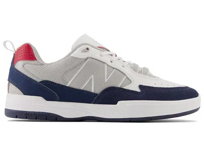 Pre-owned New Balance Men's  Numeric 808 Tiago Lemos Red Sneakers In White/grey/navy Blue