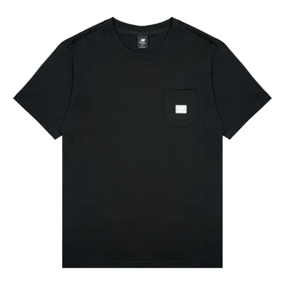 New Balance Men's  Pocket Small Logo Round Neck Short Sleeve Black