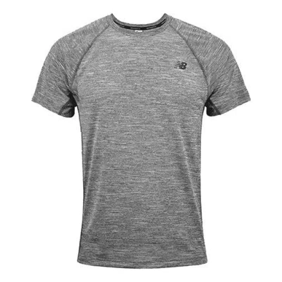 New Balance Men's  Quick Dry Short Sleeve Gray