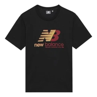 New Balance Men's  Round Neck Minimalistic Casual Short Sleeve Black