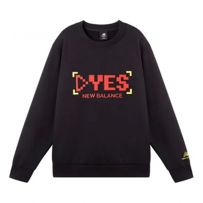 New Balance Men's  Round Neck Pullover Casual Printing Knit Black