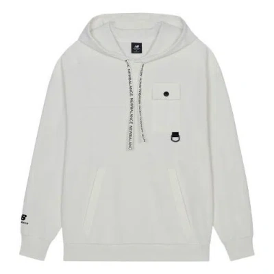 New Balance Men's  Solid Color Casual Hooded Pullover Long Sleeves White In Gray