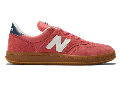 Pre-owned New Balance Men's  T500 Sneakers In Drift Red/navy Blue/sea Salt In Multi