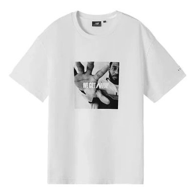 New Balance Men's  We Got Now Pattern Printing Short Sleeve White