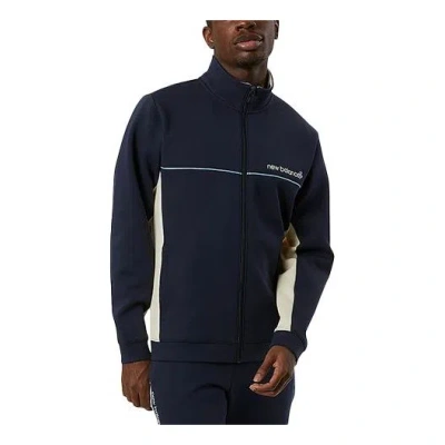 New Balance Men's  X Rich Paul Crossover Stand Collar Long Sleeves Solid Color Logo Jacke In Blue