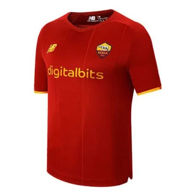 New Balance Men's  X Roma Crossover Round Neck Badge Logo Short Sleeve Red T-shirt