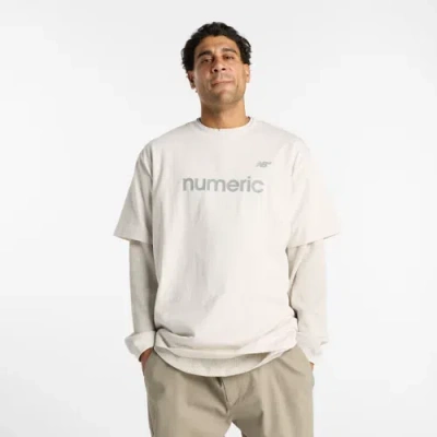 New Balance Men's Numeric Cotton T-shirt In Beige