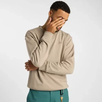 New Balance Men's Numeric French Terry Crew Shirt In Beige