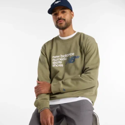 New Balance Men's Numeric French Terry Crew Shirt In Green