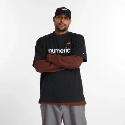 New Balance Men's Numeric Linear Logo T-shirt In Black