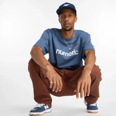 New Balance Men's Numeric Linear Logo T-shirt In Blue