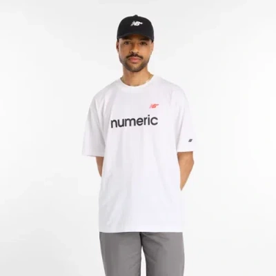 New Balance Men's Numeric Linear Logo T-shirt In White