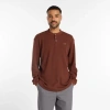 New Balance Men's Numeric Waffle Knit Long Sleeve Henley In Brown