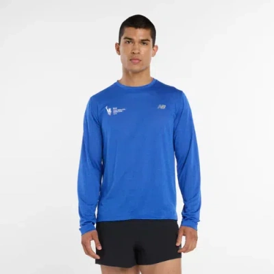 New Balance Men's Nyc Marathon Athletics Long Sleeve Shirt In Blue