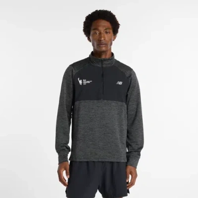 New Balance Men's Nyc Marathon Heat Grid 1/2 Zip In Black