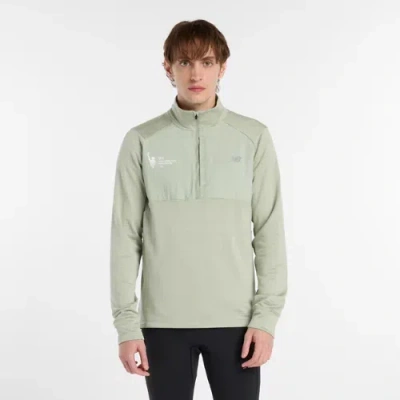 New Balance Men's Nyc Marathon Heat Grid 1/2 Zip In Green
