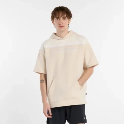 New Balance Men's Nyc Marathon Reimagined Fleece Graphic Short Sleeve Hoodie In Neutral