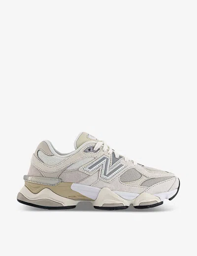 New Balance Mens Sea Salt 9060 Brand-patch Leather And Mesh Low-top Trainers