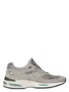 New Balance 991 V2 Mesh And Suede Low-top Sneakers