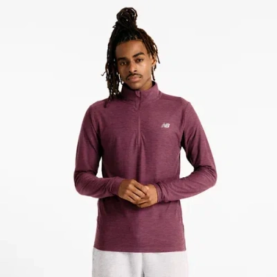 New Balance Men's Space Dye 1/4 Zip Shirt In Purple