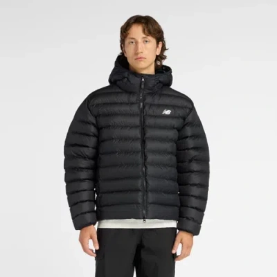 New Balance Men's Sport Essentials Hooded Puffer Jacket In Black