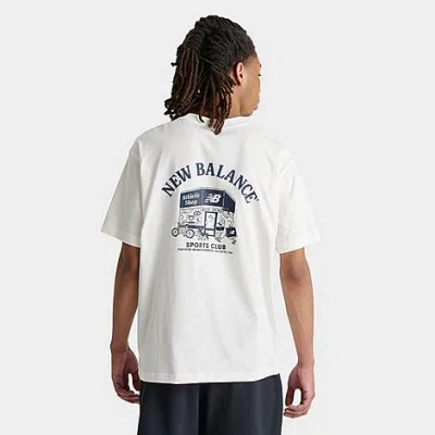 New Balance Men's Sports Club Shop Graphic T-shirt Size 2xl 100% Cotton In White